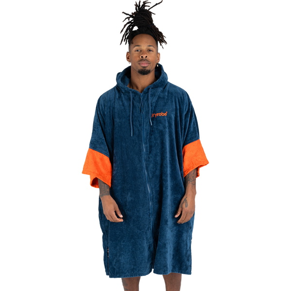 2026 Dryrobe Handtuch-Bademantel Mit Kapuze Und Reißverschluss Für Erwachsene FZORGTWLDSB - Deep Sea Blue
